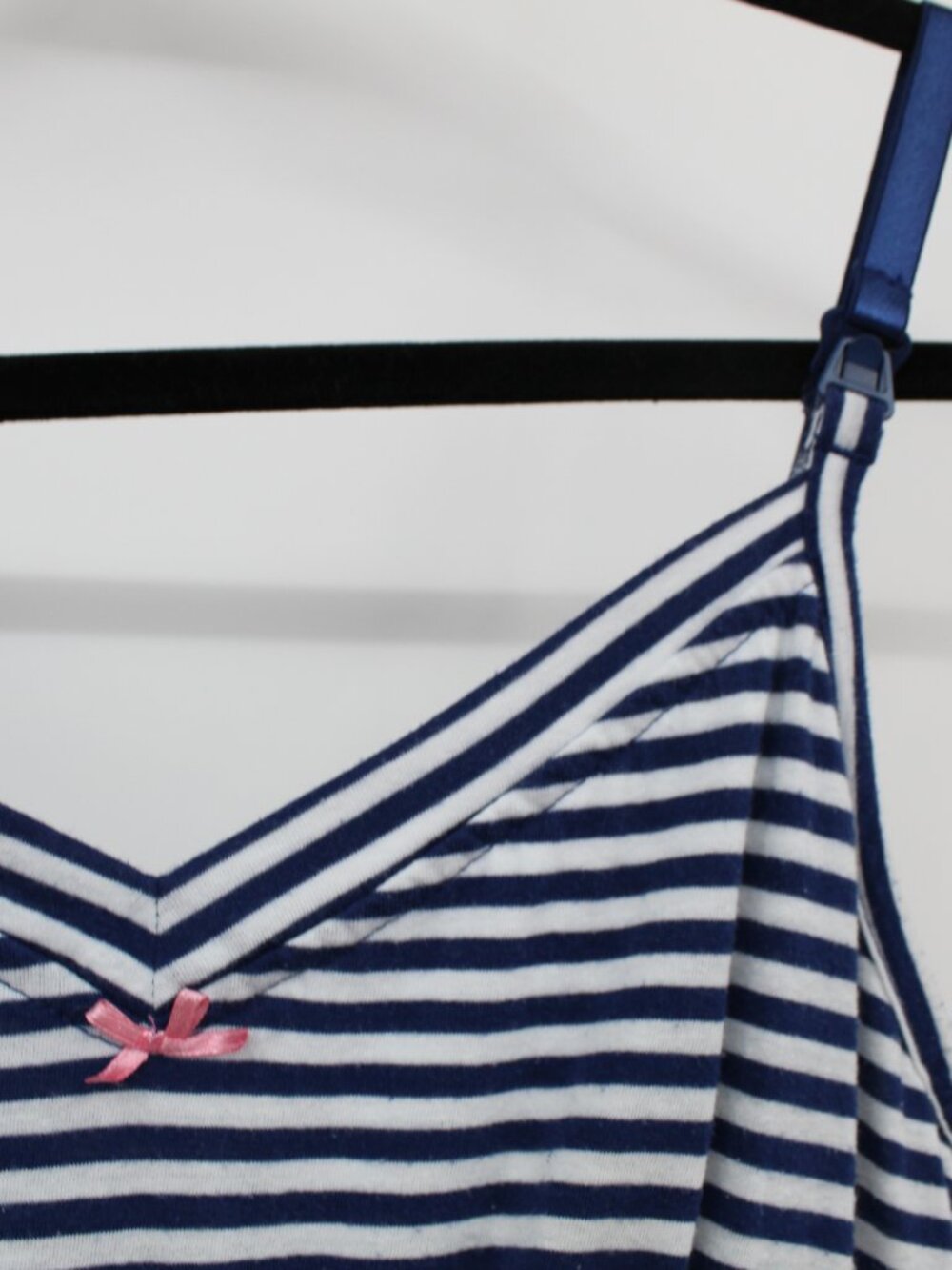 Blue and White Striped Summer Maternity Dress Sz Med Vacation Pool Cool Soft - Picture 6 of 6